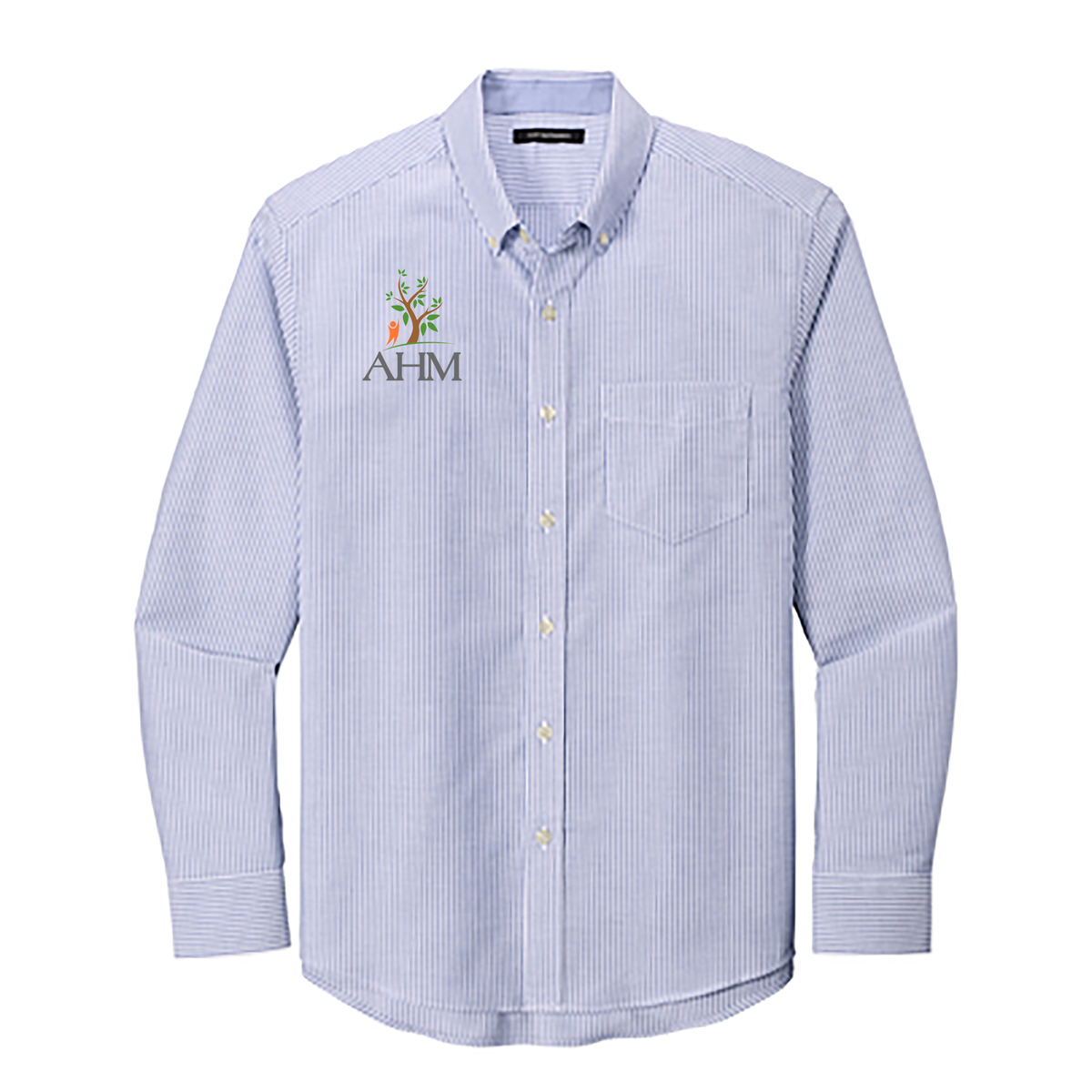 AHM Youth & Family Services SuperPro Oxford Stripe Shirt