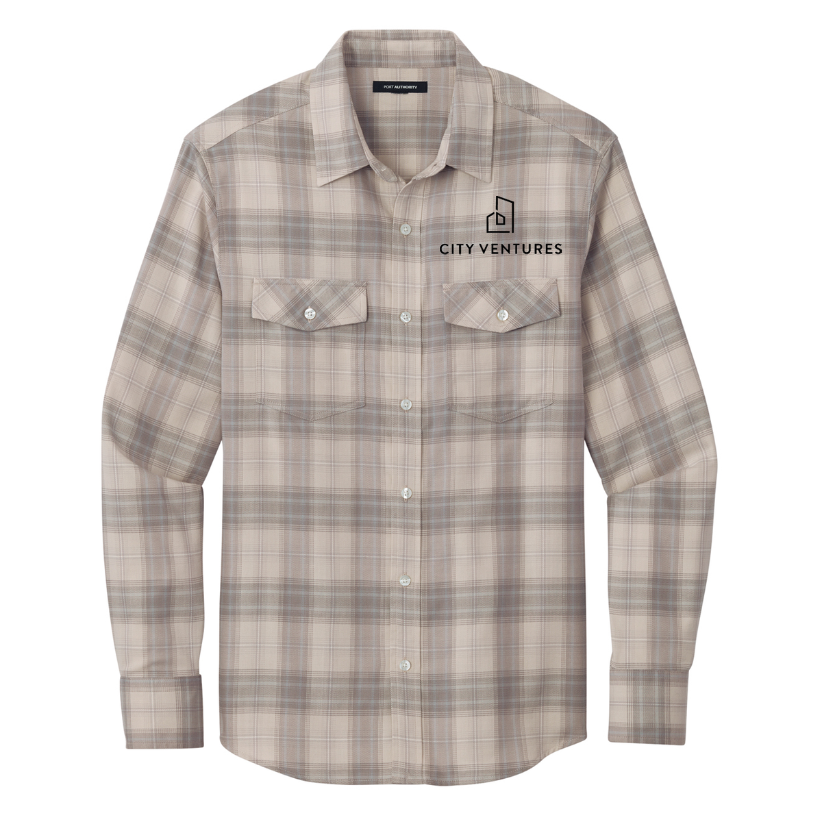 City Ventures Long Sleeve Ombre Plaid Shirt