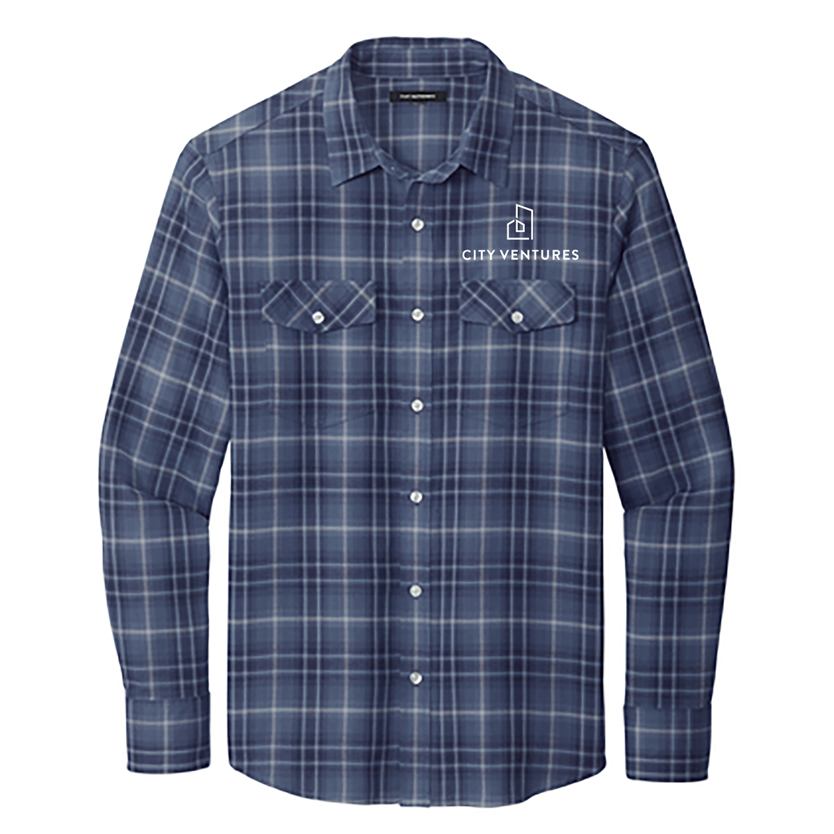 City Ventures Long Sleeve Ombre Plaid Shirt