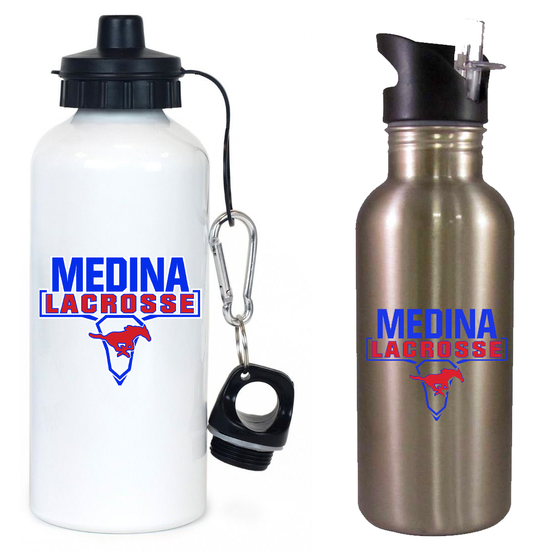 Medina Mustangs Lacrosse Team Water Bottle