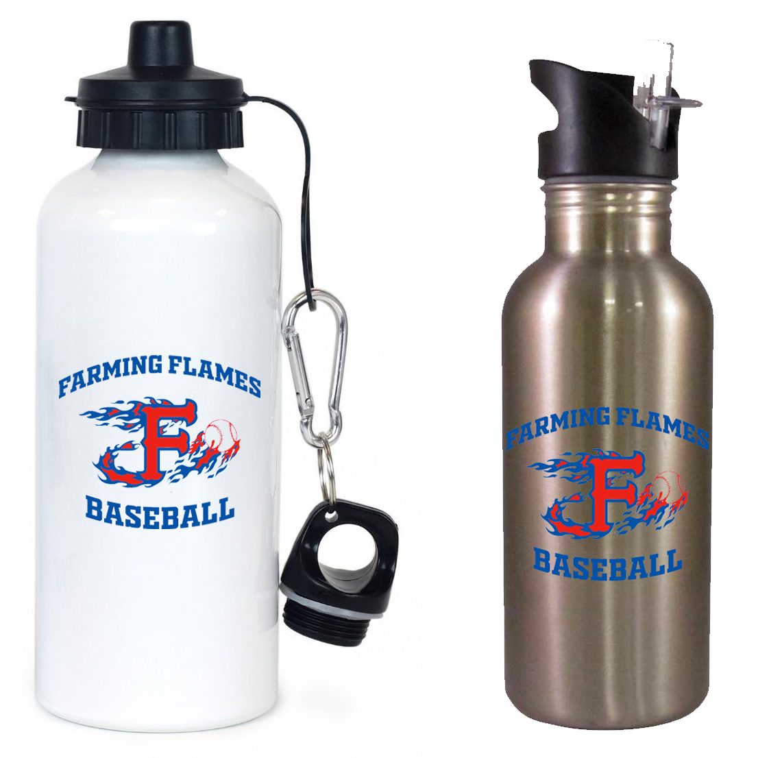 Farming Flames Baseball Club Team Water Bottle