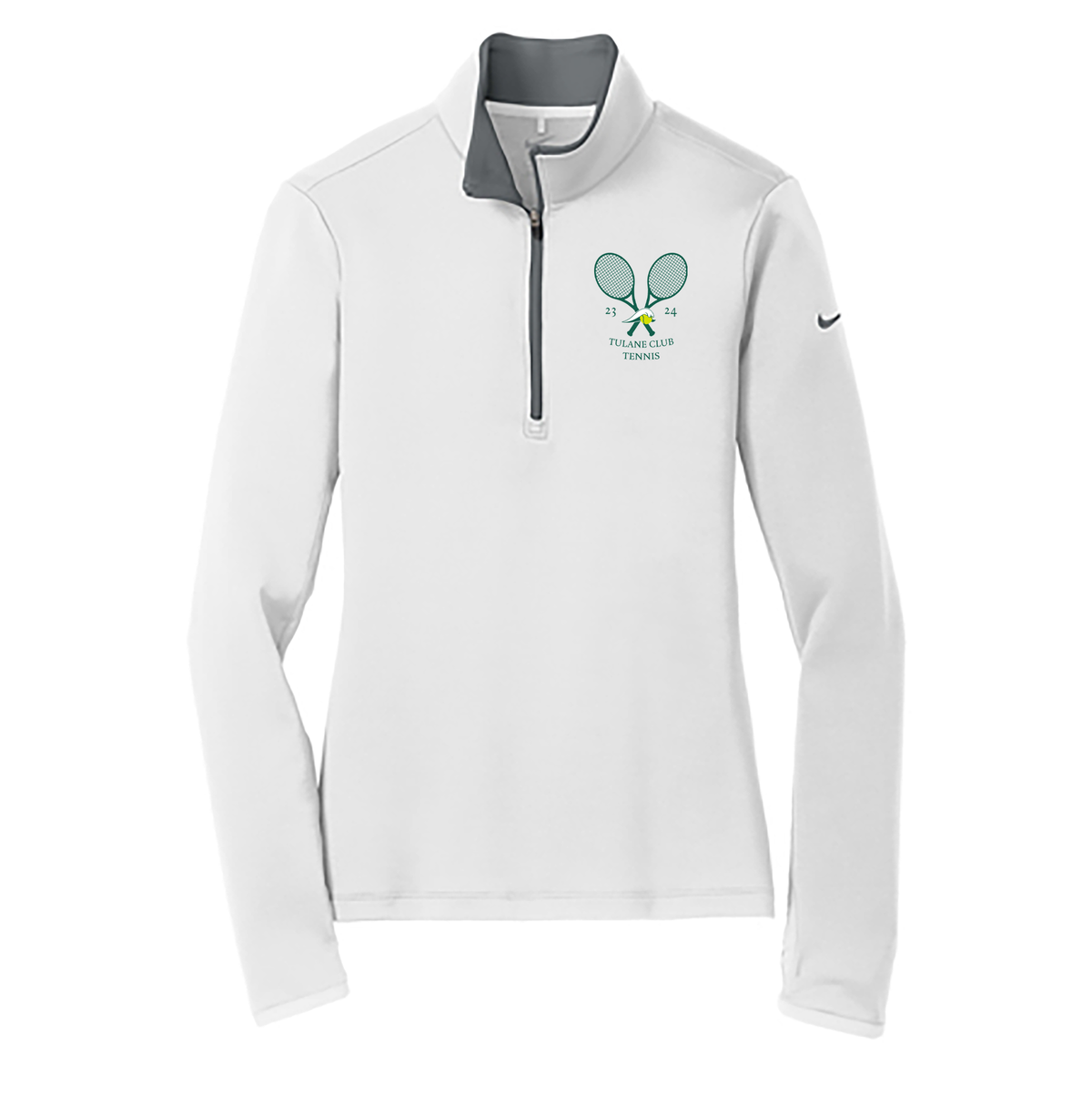 Tulane Club Tennis Nike Ladies Dri-FIT 1/2 Zip Cover-Up