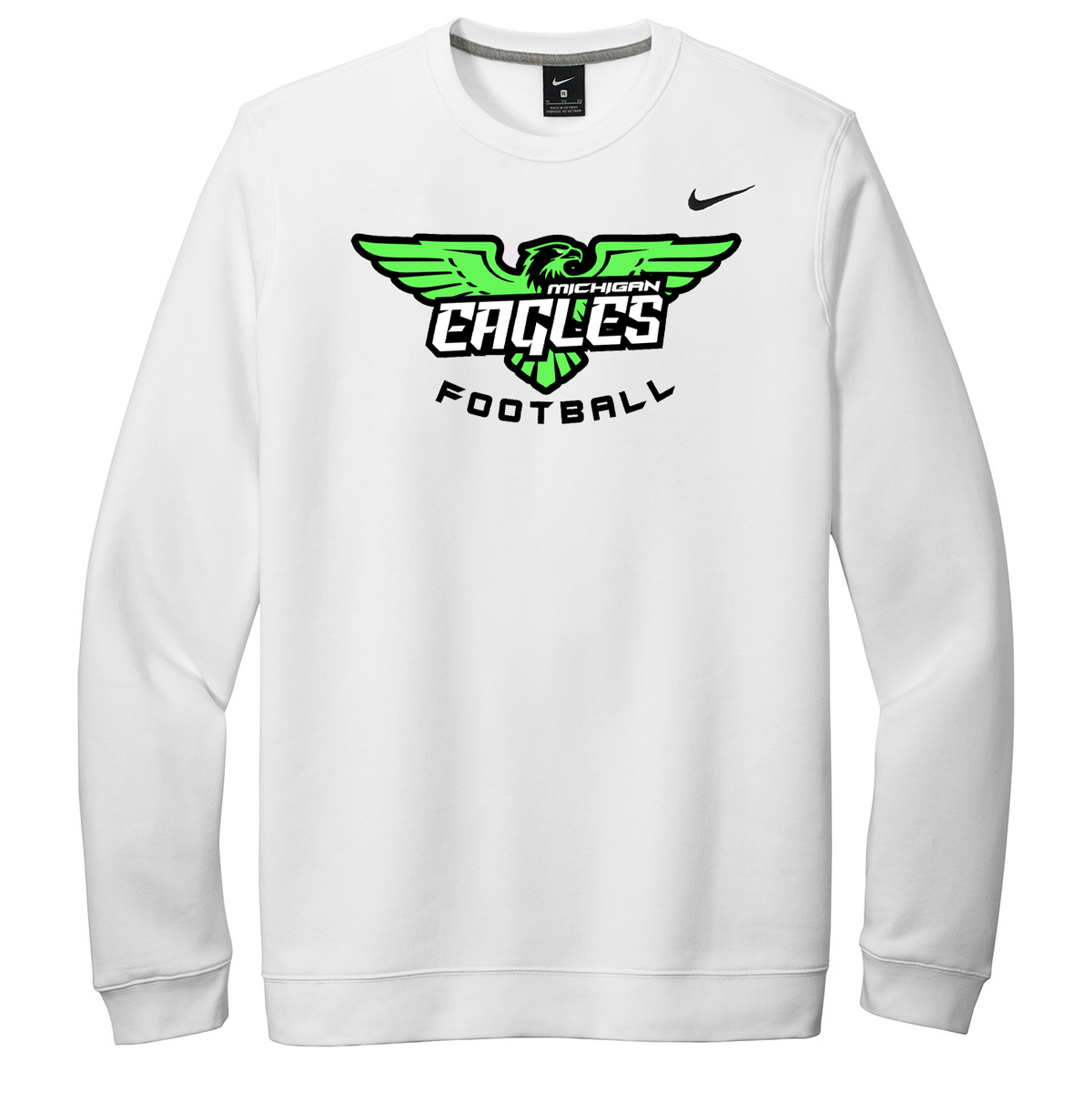 Michigan Eagles Football Nike Fleece Crew Neck