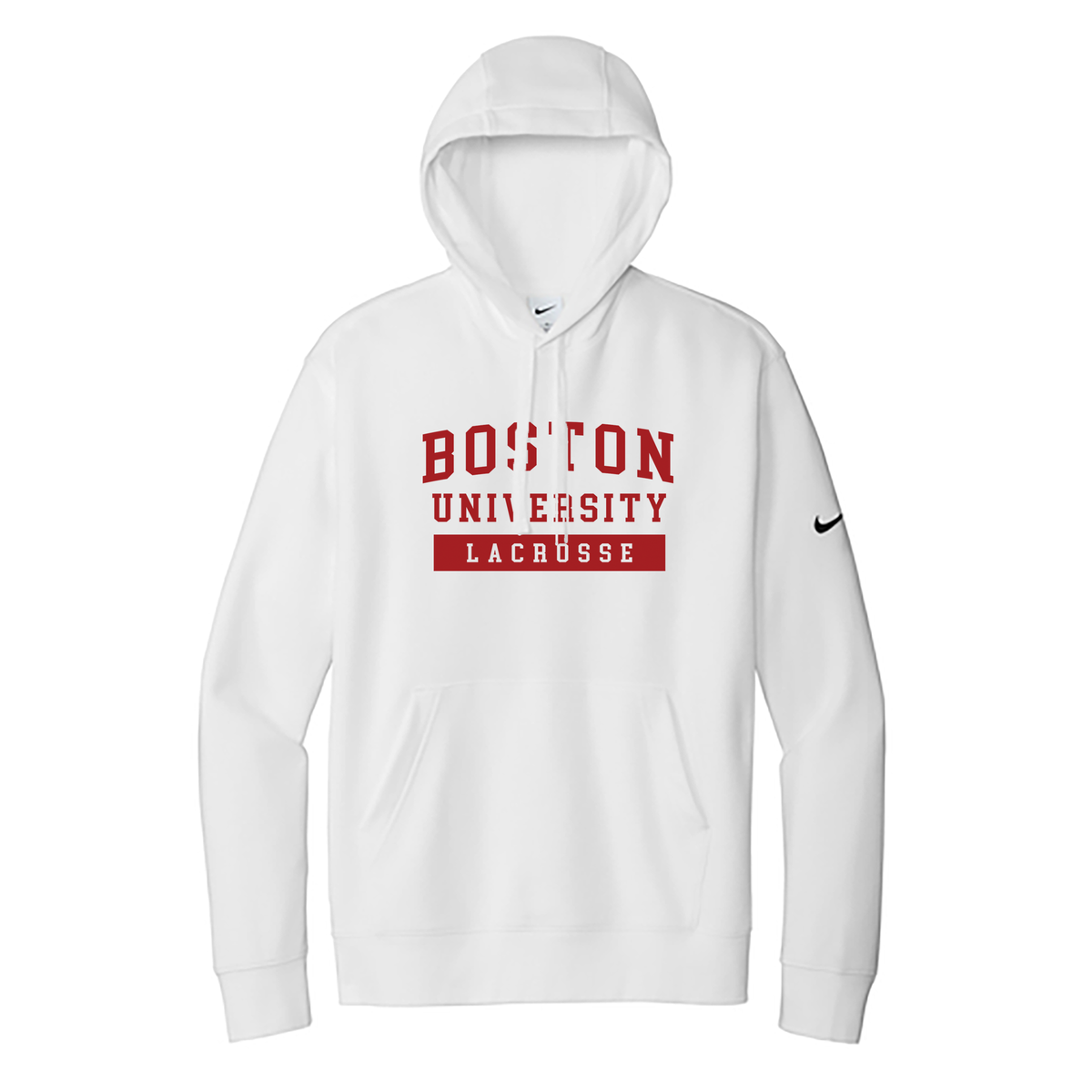 Boston University Lacrosse Nike Fleece Swoosh Hoodie