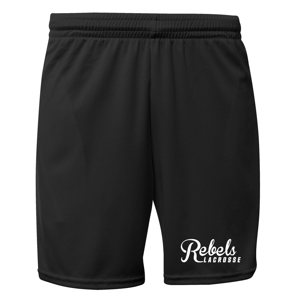 Rebels 2029 Black A4 7" Mesh Shorts w/ Pockets