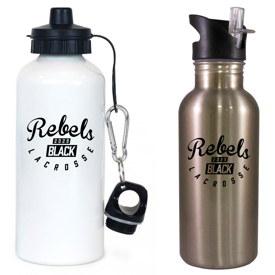 Rebels 2029 Black Team Water Bottle