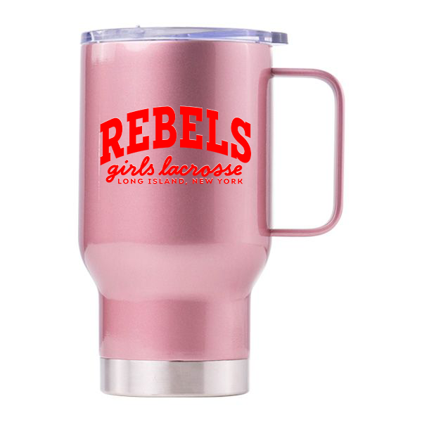 Rebels LC Girls Lacrosse Rose Red Travel Mug