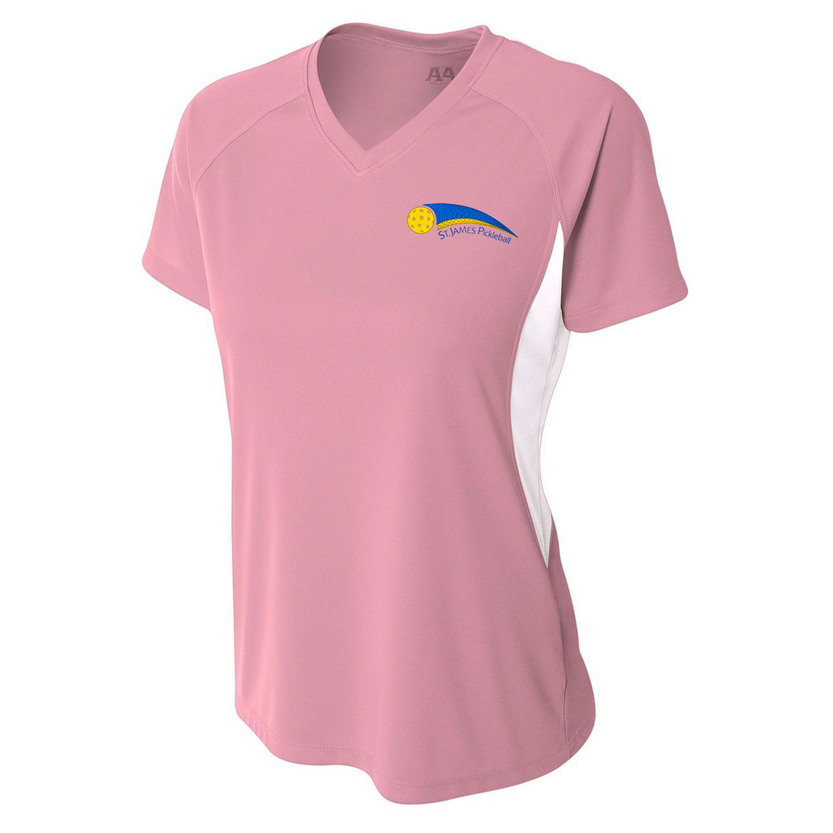 St. James Pickleball Association Women's Color Block Performance V-Neck