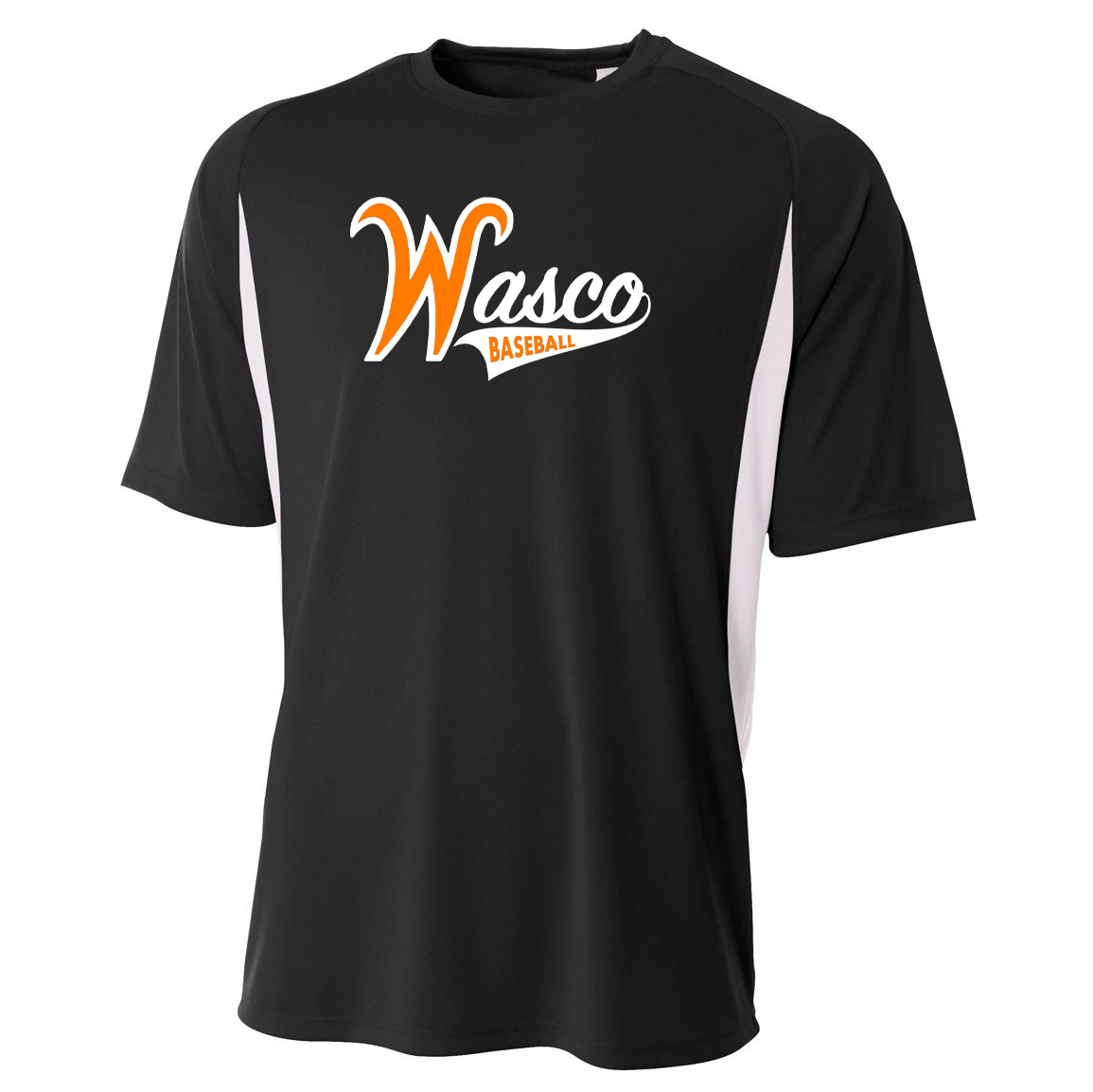 Wasco Union HS Baseball Color Block Short Sleeve Performance Tee