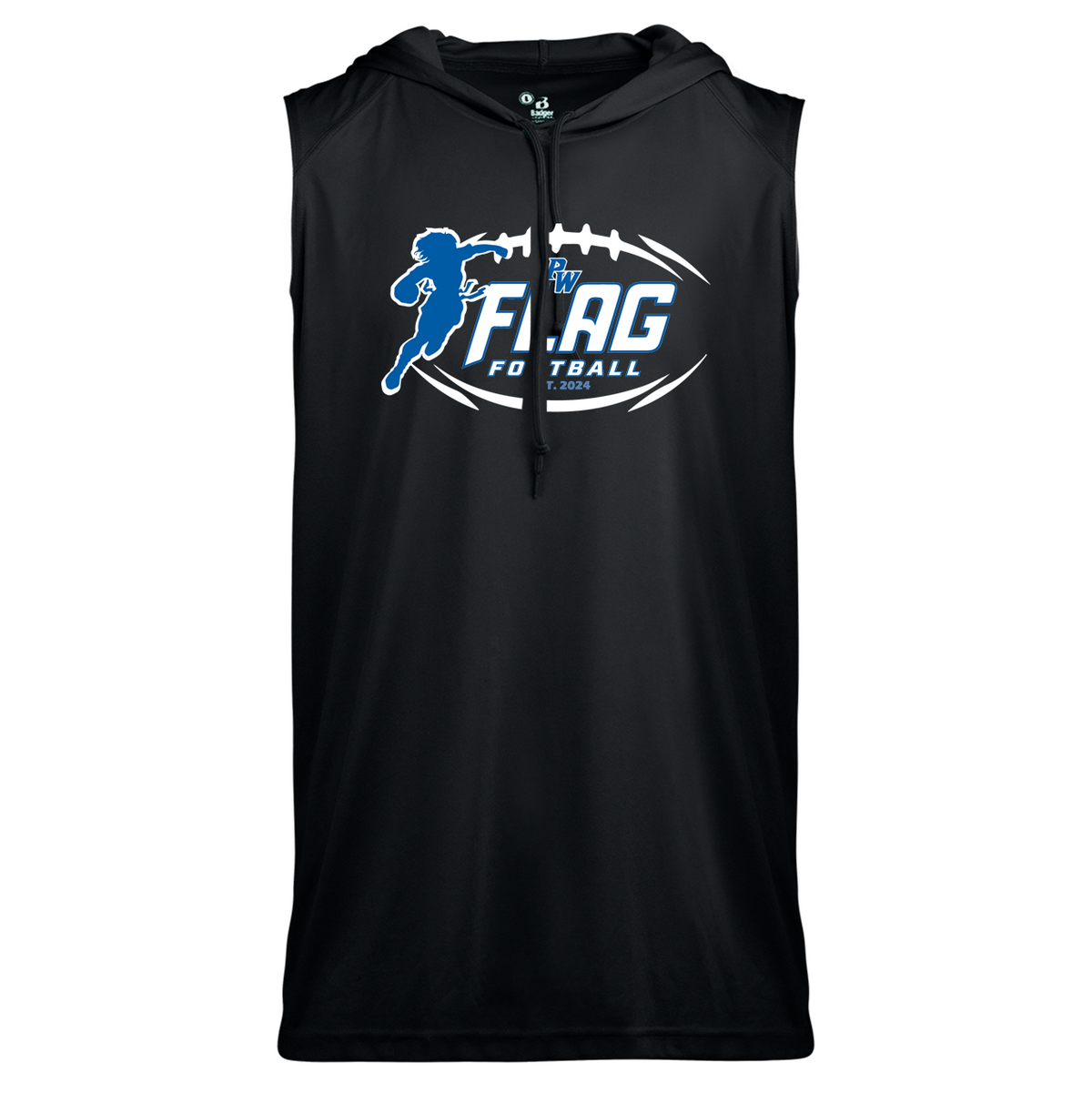 Port Washington Flag Football Sleeveless Hood Tee