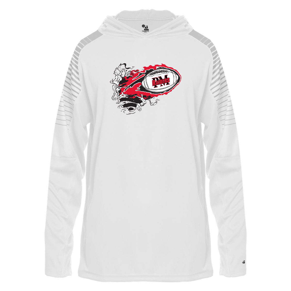 Raiders Youth Football Long Sleeve Hooded Tee