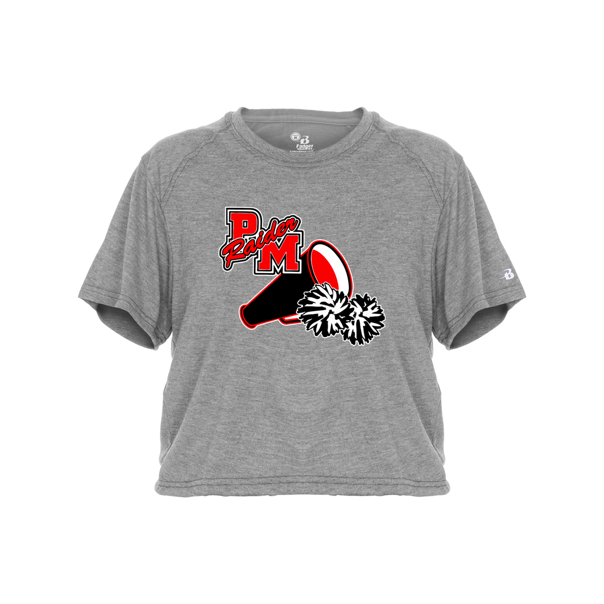 Raiders Youth Cheer Tri-Blend Crop Tee