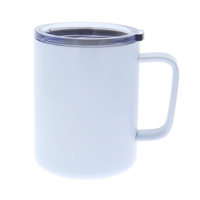 Sample 10oz White Stainless Steel Coffee Mug with Lid