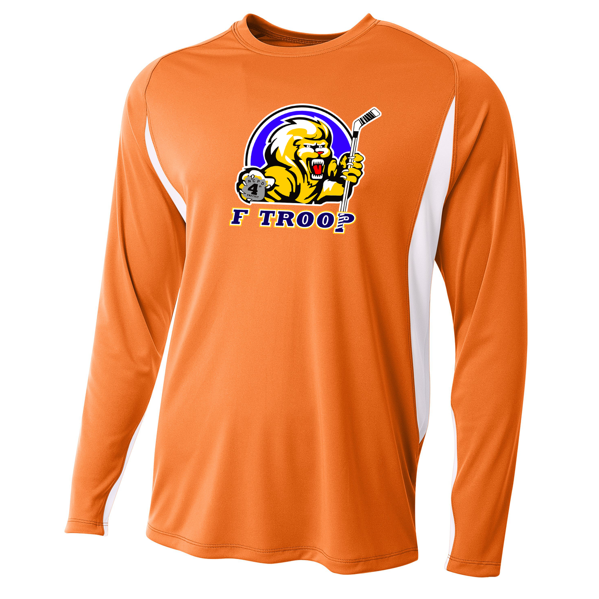 F Troop Hockey Long Sleeve Color Block Cooling Performance Tee