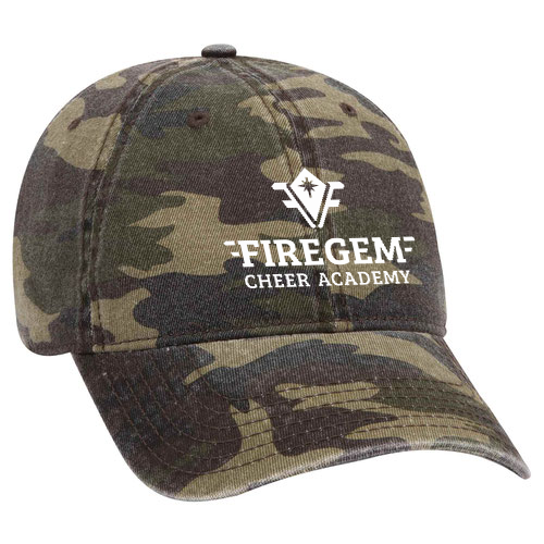 Firegem Cheer Academy Camo Baseball Cap