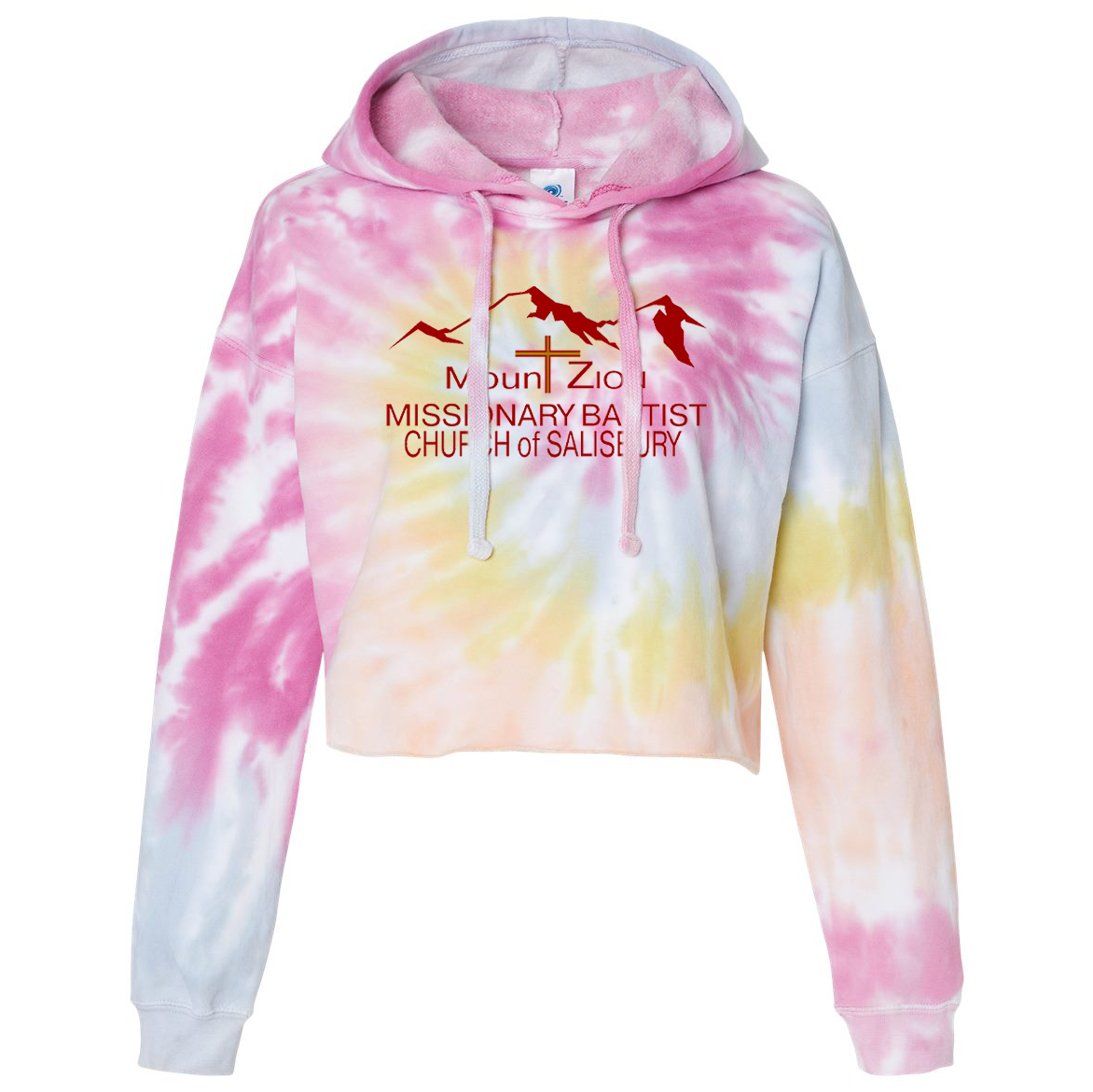 Mount Zion Missionary Baptist Church Women's Tie Dye Crop Hoodie