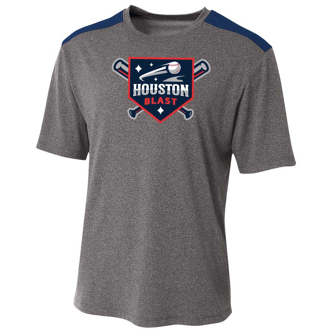 Houston Blast Baseball Heather Color Block T-Shirt