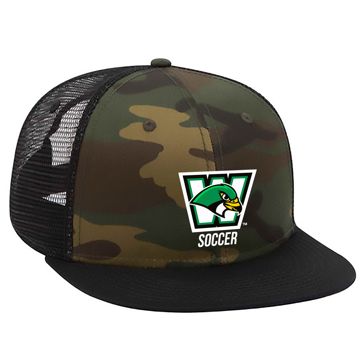 Woodland Falcons High School Soccer Flat Bill Mesh back Trucker