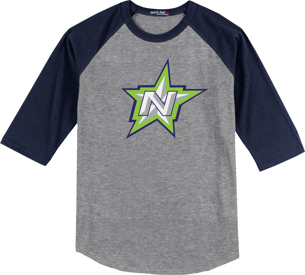 Northstar Baseball Heather Grey & Navy 3/4 Sleeve Baseball Shirt