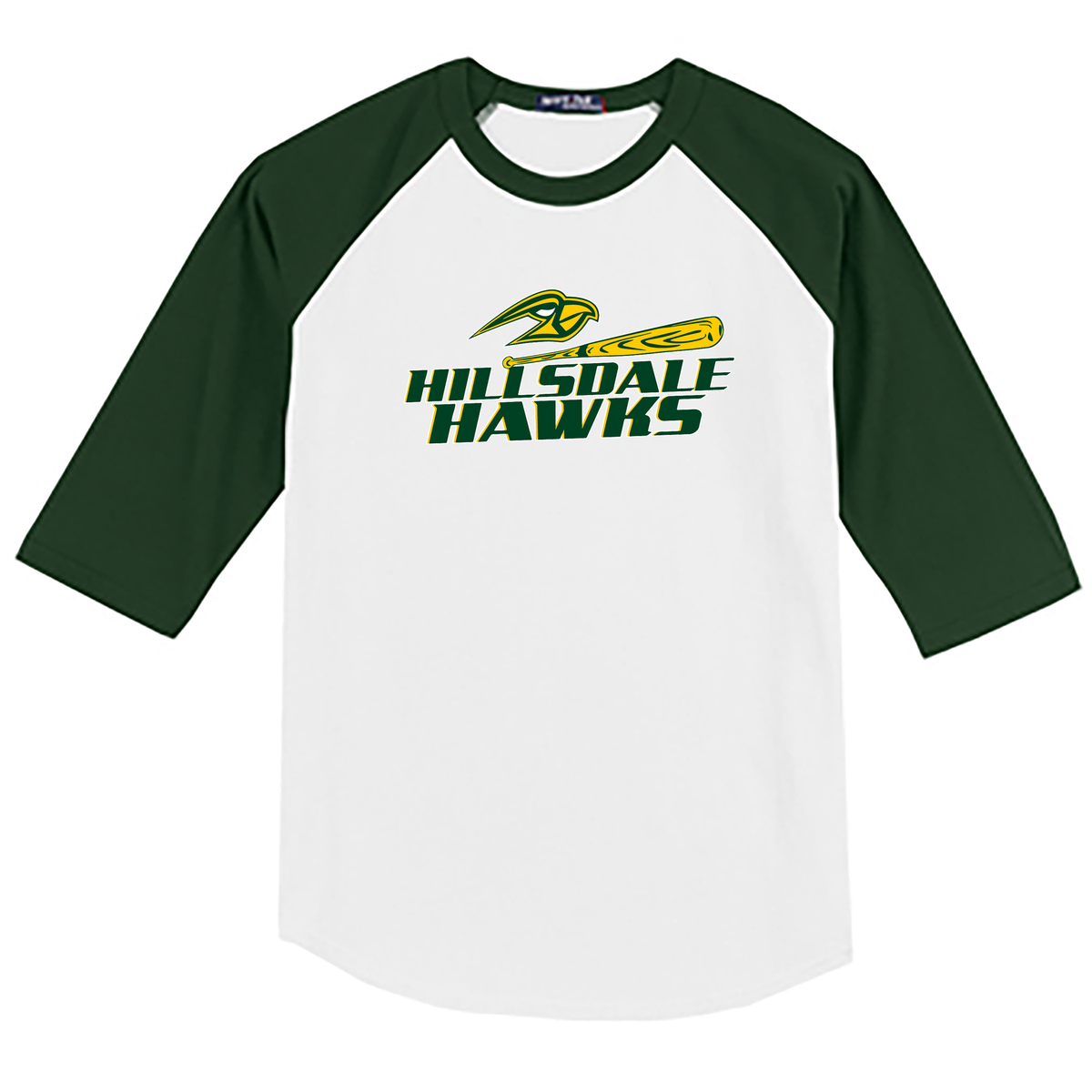 Hillsdale Hawks 3/4 Sleeve Baseball Shirt