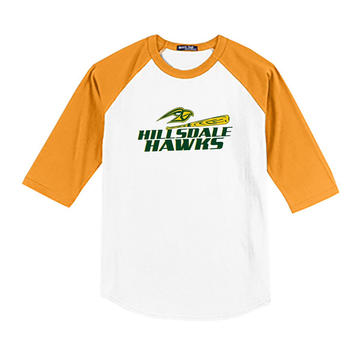 Hillsdale Hawks 3/4 Sleeve Baseball Shirt