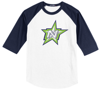 Northstar Baseball White & Navy 3/4 Sleeve Baseball Shirt