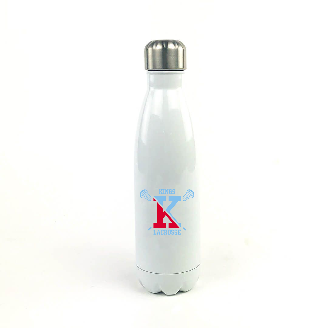 Kings Lacrosse White Stainless Steel Water Bottle