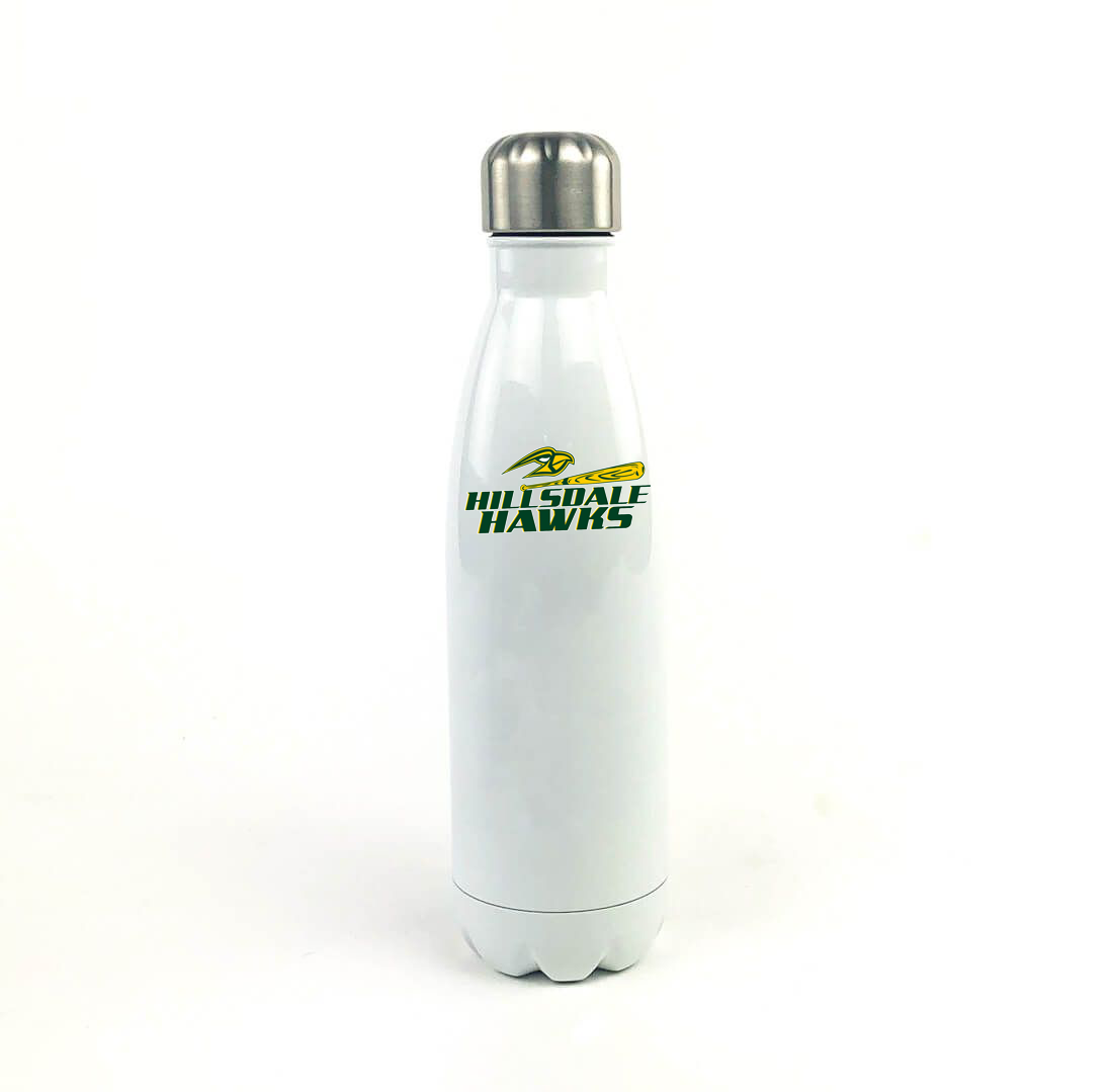 Hillsdale Hawks 17 Oz. White Stainless Steel Water Bottle