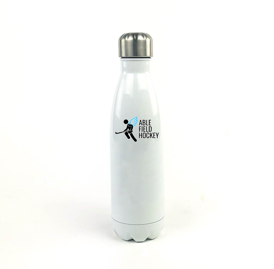 Able Field Hockey 17 Oz. White Stainless Steel Water Bottle