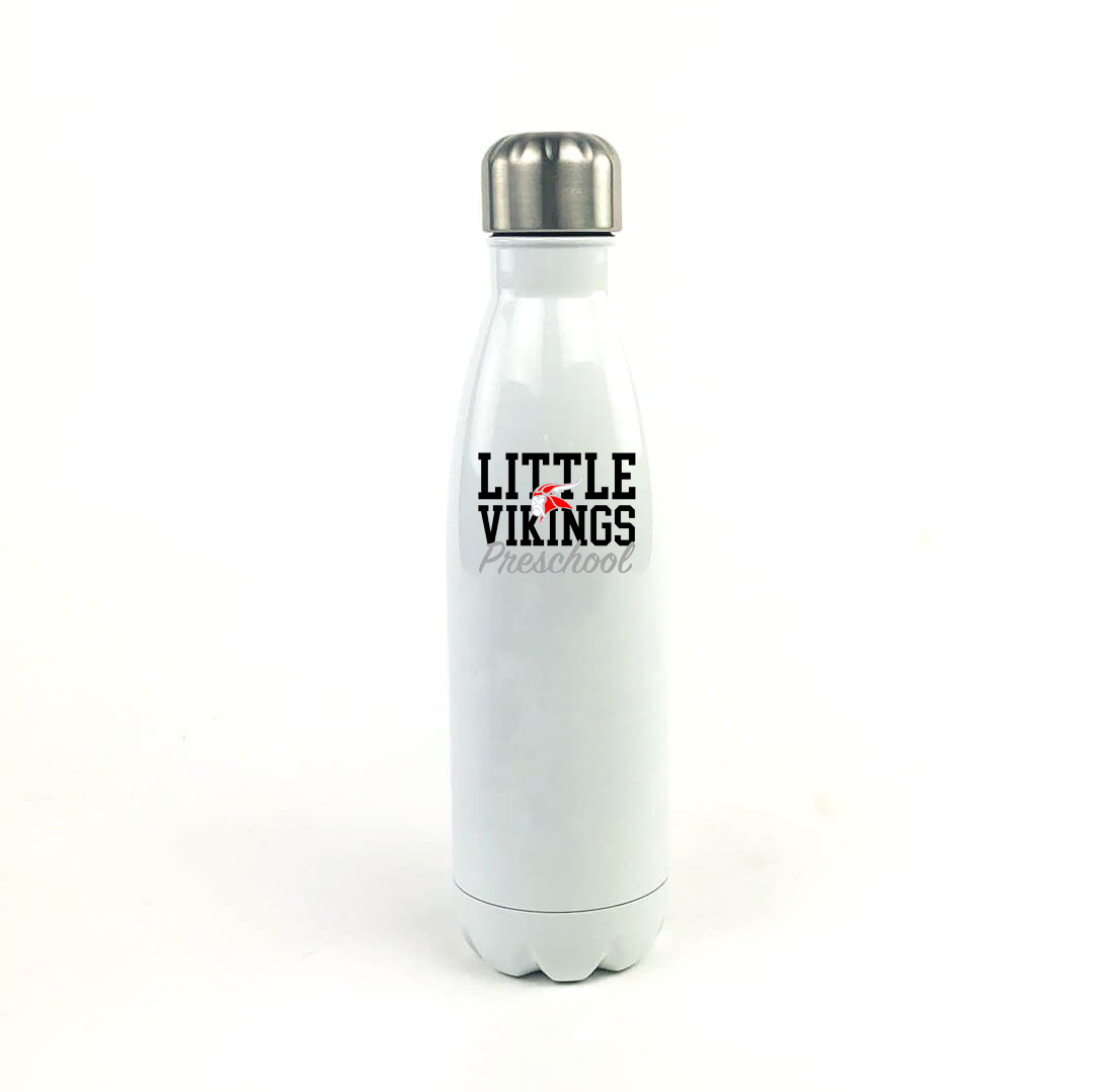 HF Little Vikings Preschool 17 Oz. White Stainless Steel Water Bottle