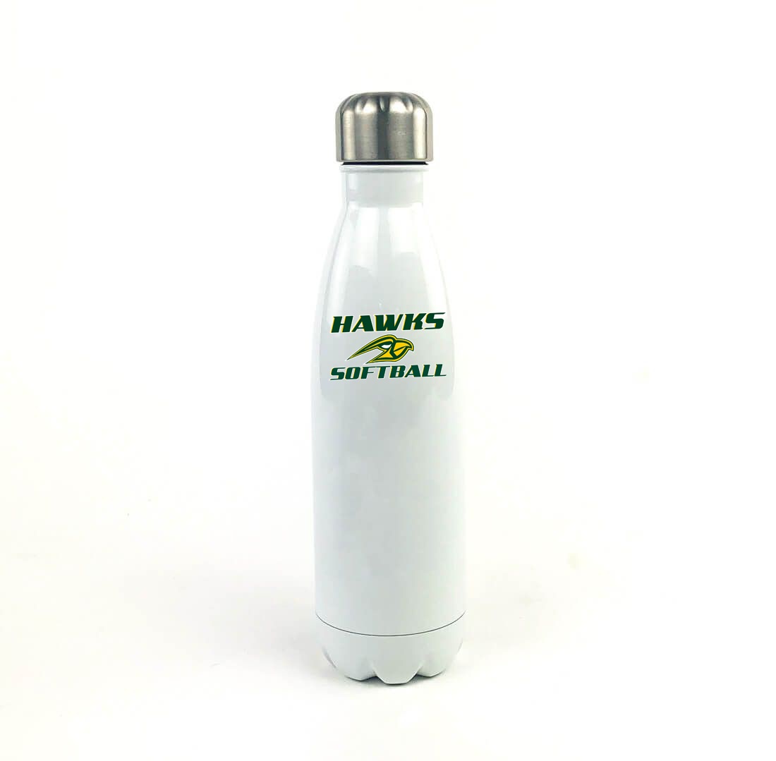 Hillsdale Hawks 17 Oz. White Stainless Steel Water Bottle