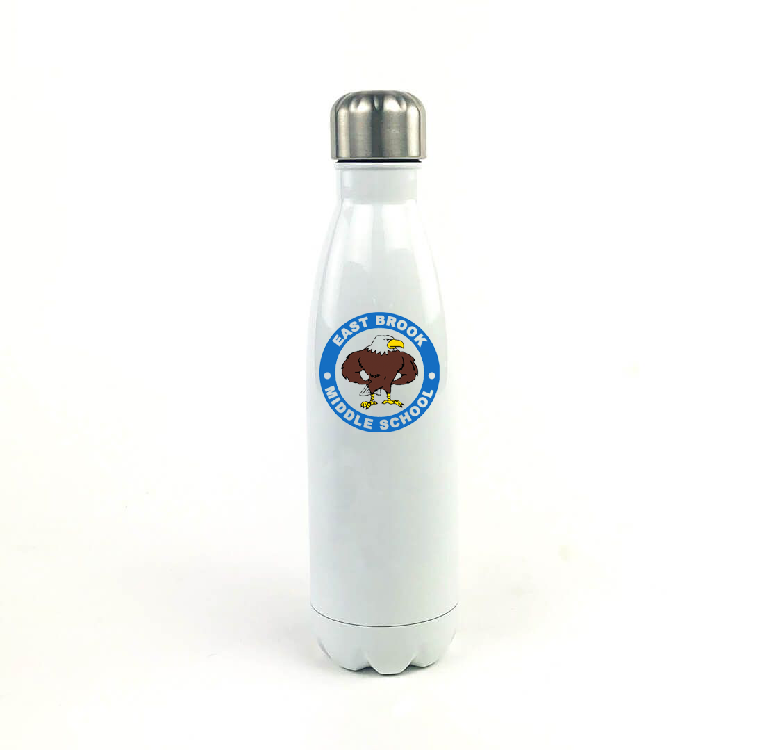 East Brook Middle School 17 Oz. White Stainless Steel Water Bottle