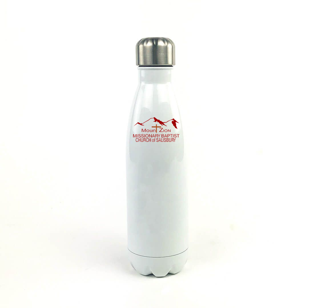 Mount Zion Missionary Baptist Church 17 Oz. White Stainless Steel Water Bottle