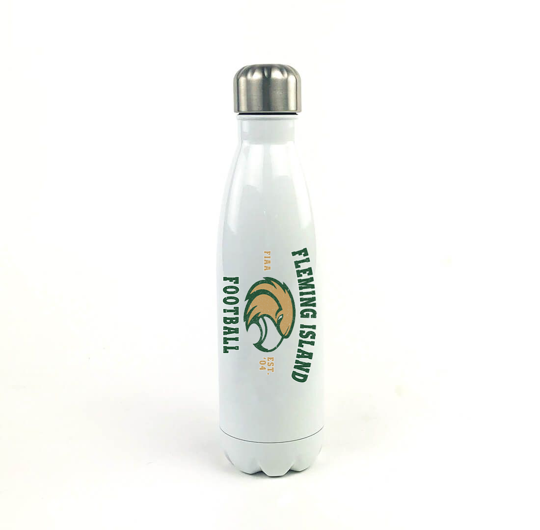 Fleming Island Football 17 Oz. White Stainless Steel Water Bottle