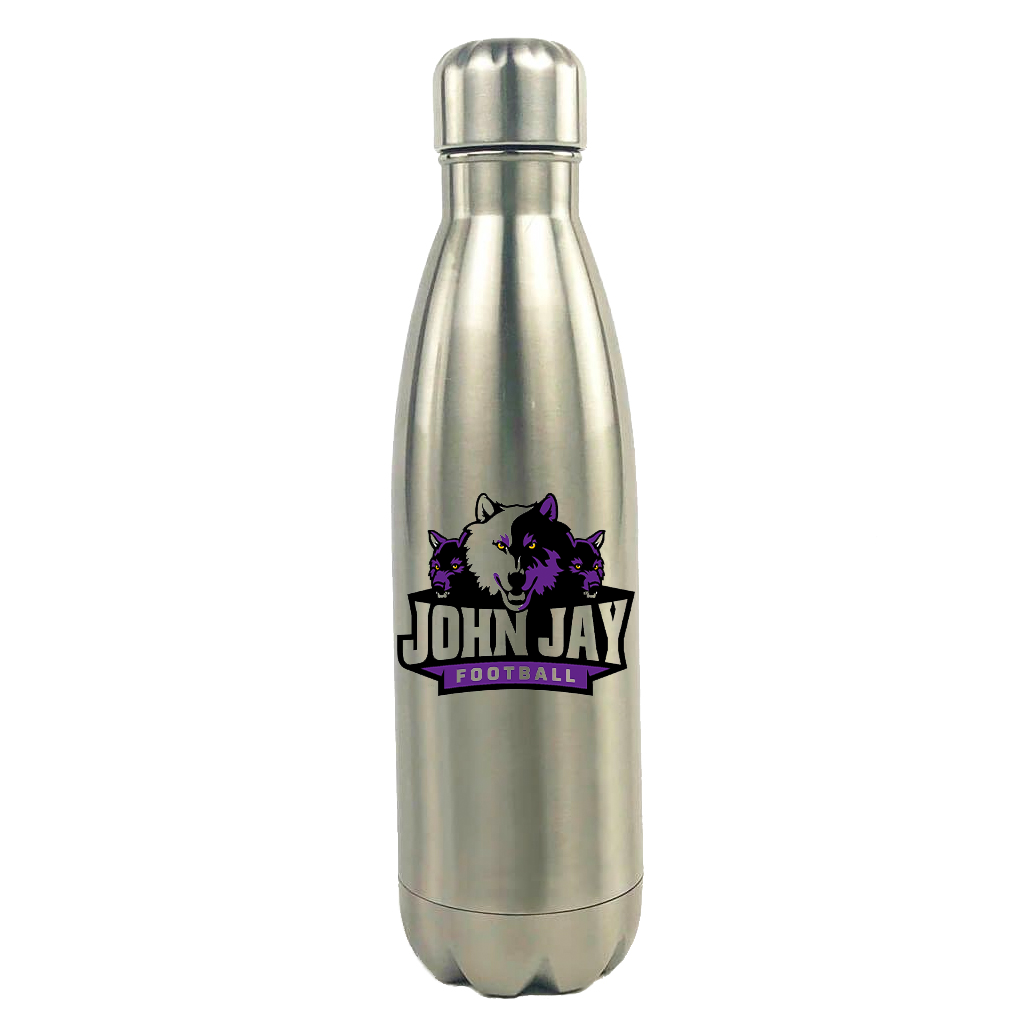 John Jay Wolves Football Stainless Steel Water Bottle
