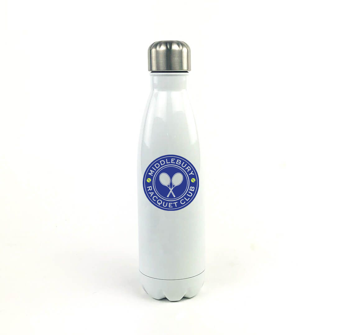 Middlebury Racquet Club 17 Oz. White Stainless Steel Water Bottle