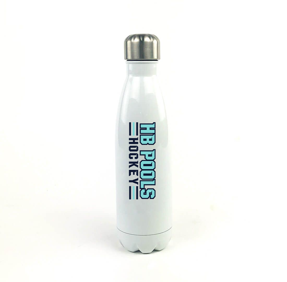 HB Pools Hockey 17 Oz. White Stainless Steel Water Bottle