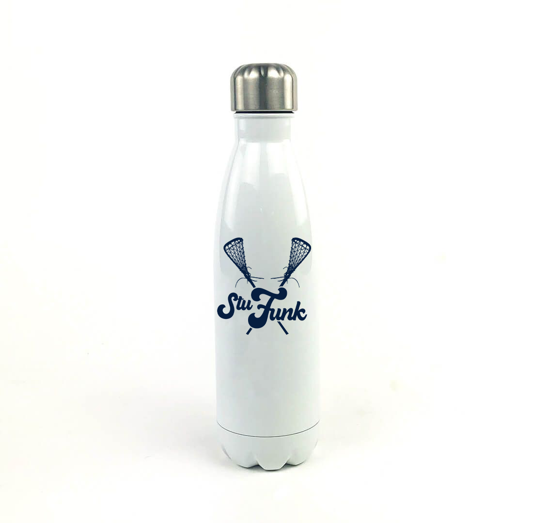 StuFunk Lacrosse 17 Oz. White Stainless Steel Water Bottle