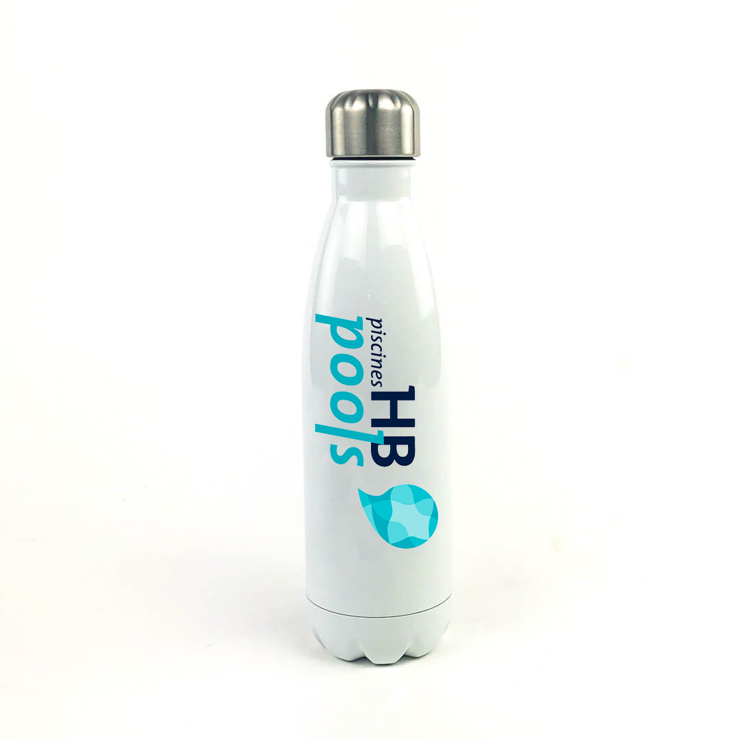 HB Pools 17 Oz. White Stainless Steel Water Bottle