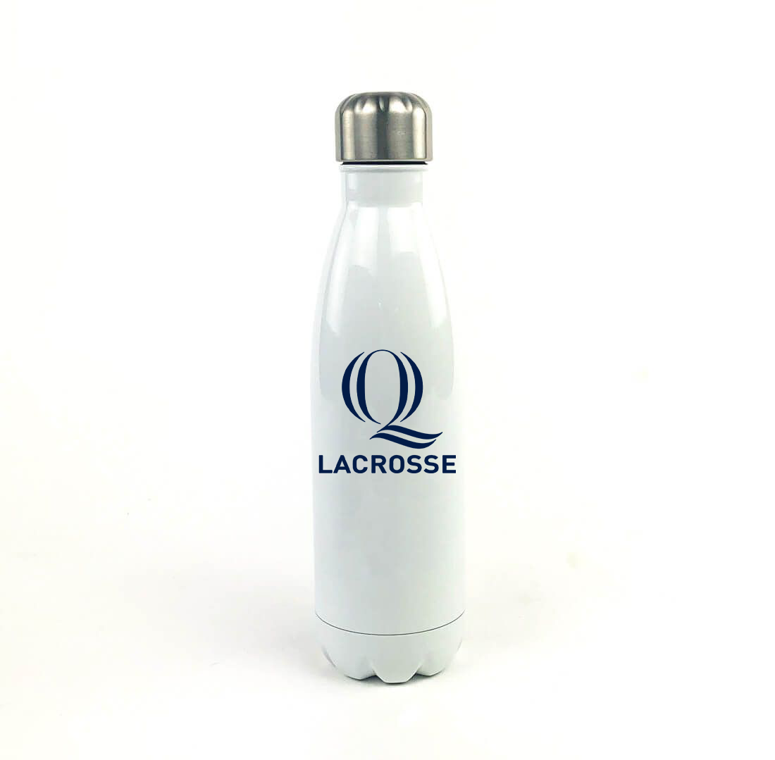 Quinnipiac Men's Lacrosse 17 Oz. White Stainless Steel Water Bottle