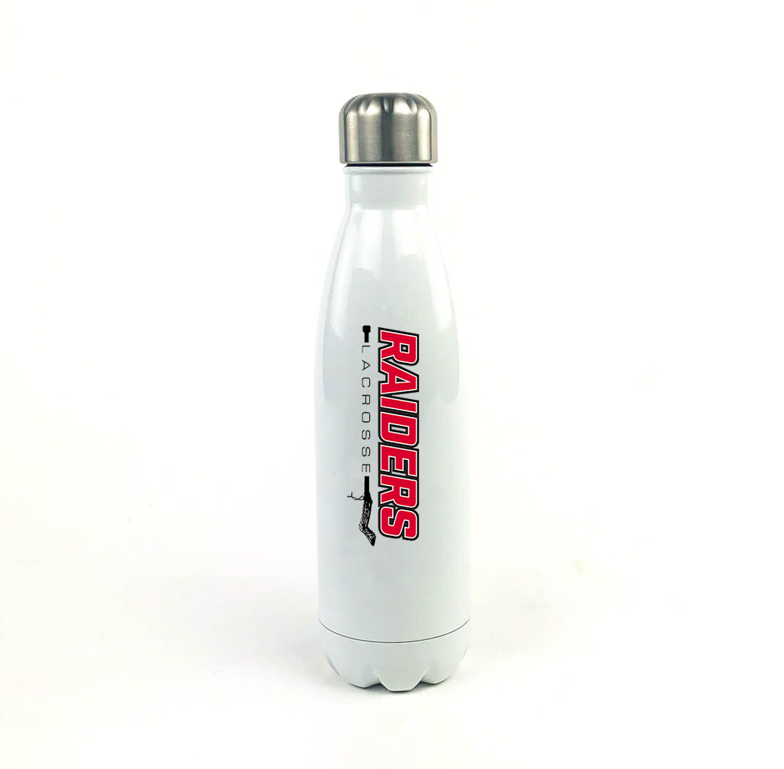 PM Raiders Girls Lacrosse 17 Oz. White Stainless Steel Water Bottle