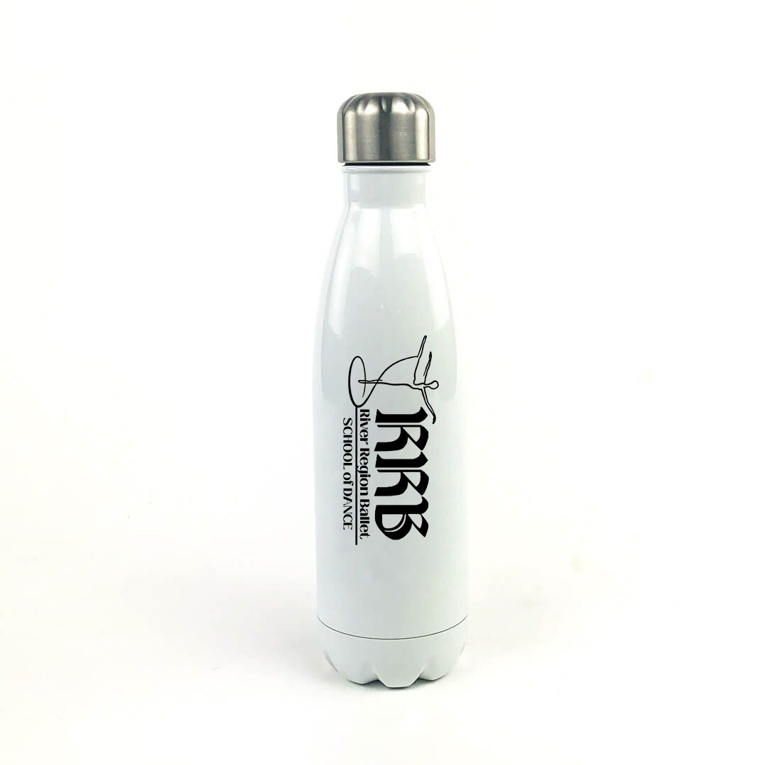 River Region Ballet School 17 Oz. White Stainless Steel Water Bottle