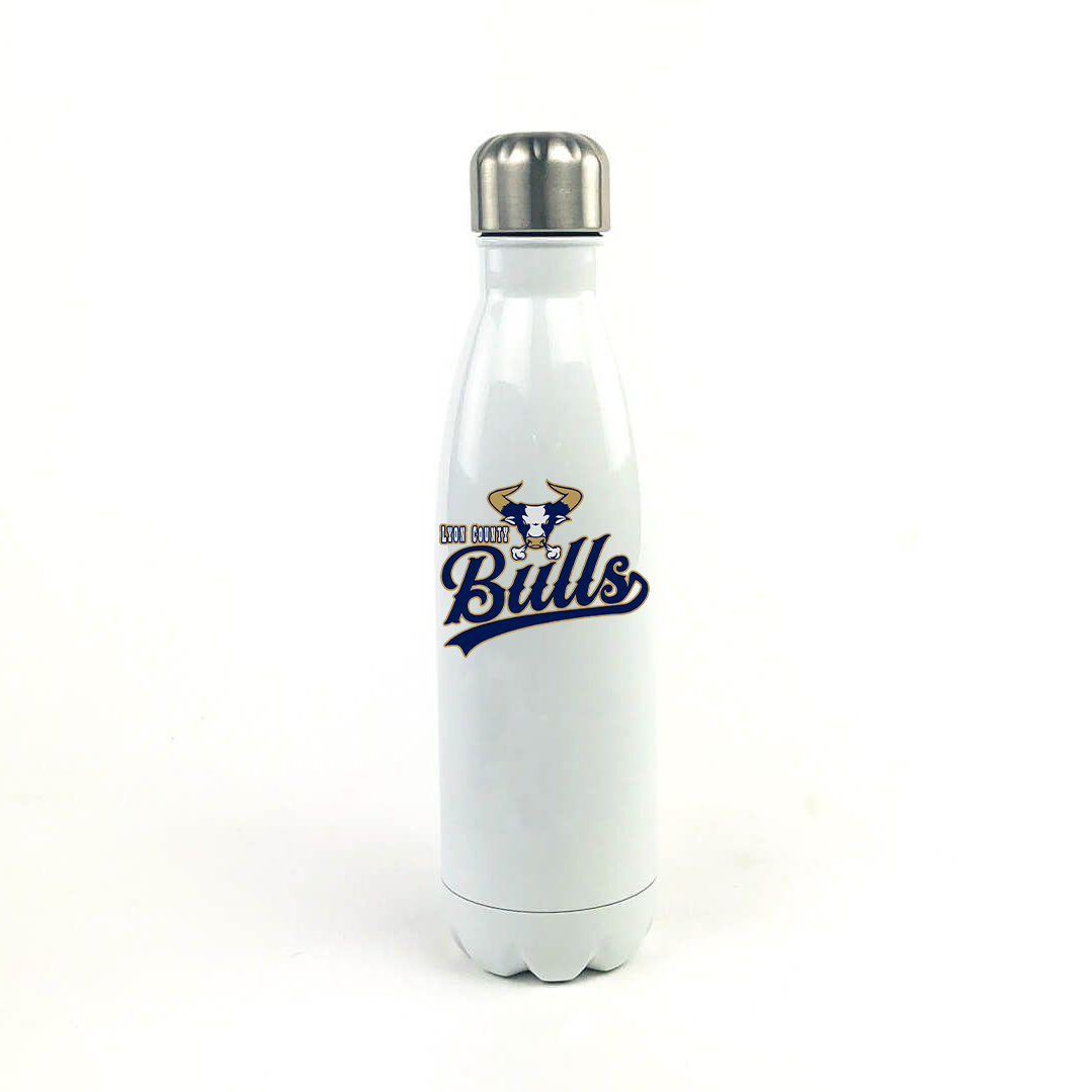 Lyon County Baseball 17 Oz. White Stainless Steel Water Bottle