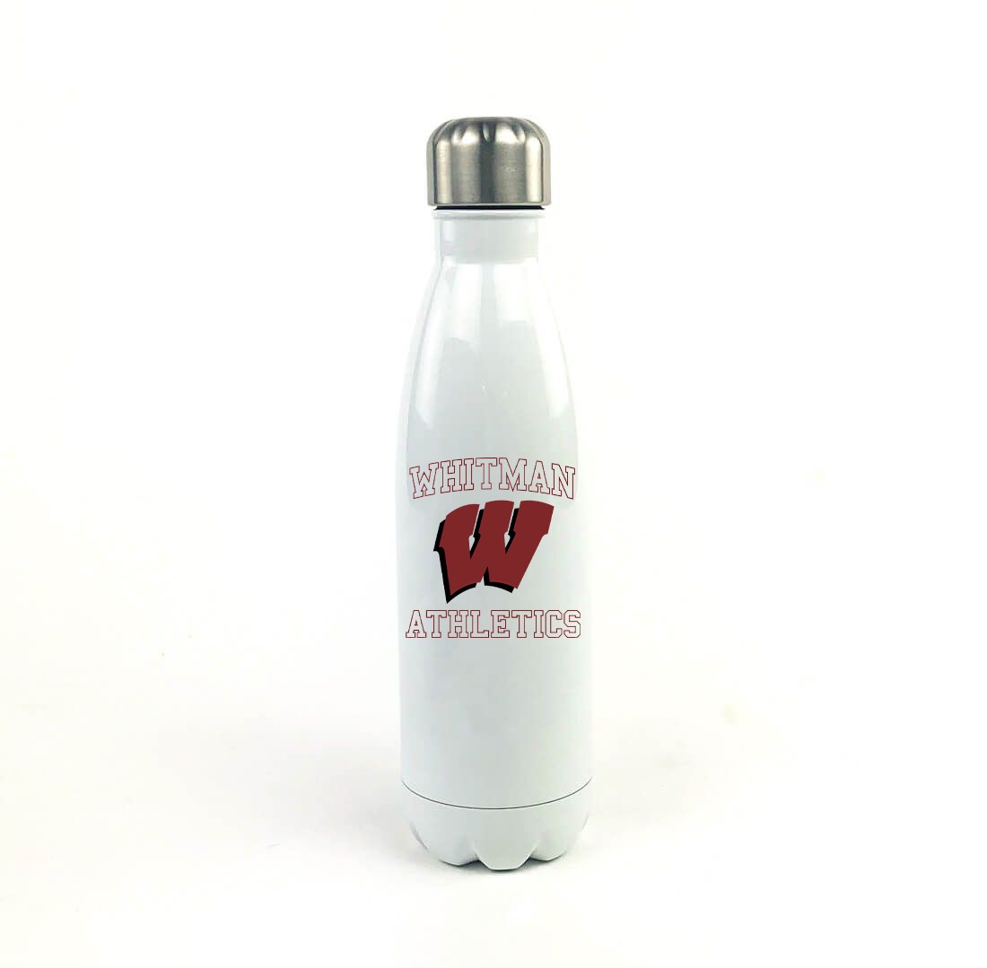 Whitman Athletics 17 Oz. White Stainless Steel Water Bottle