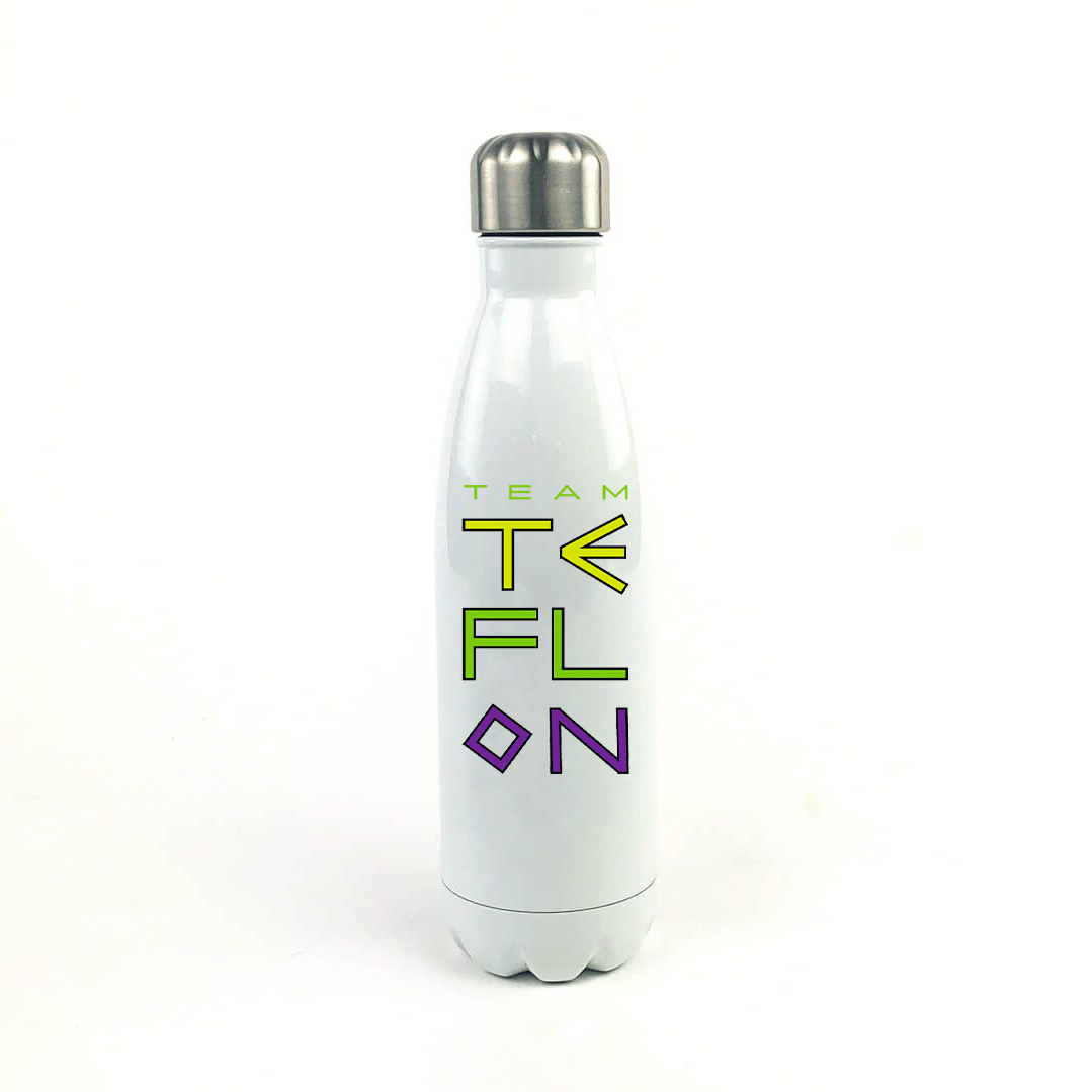 Team Teflon Softball 17 Oz. White Stainless Steel Water Bottle