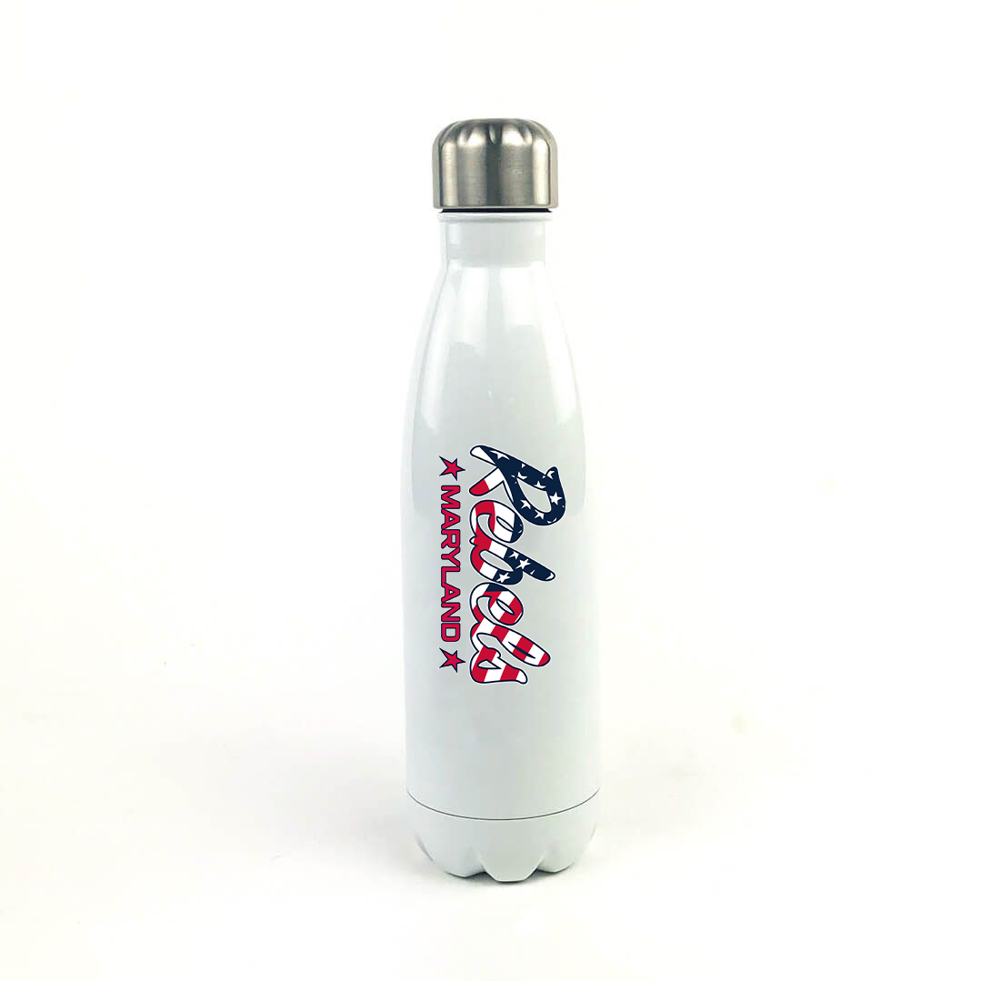 Rebels Maryland Lacrosse Club - Coaching Store 17 Oz. White Stainless Steel Water Bottle