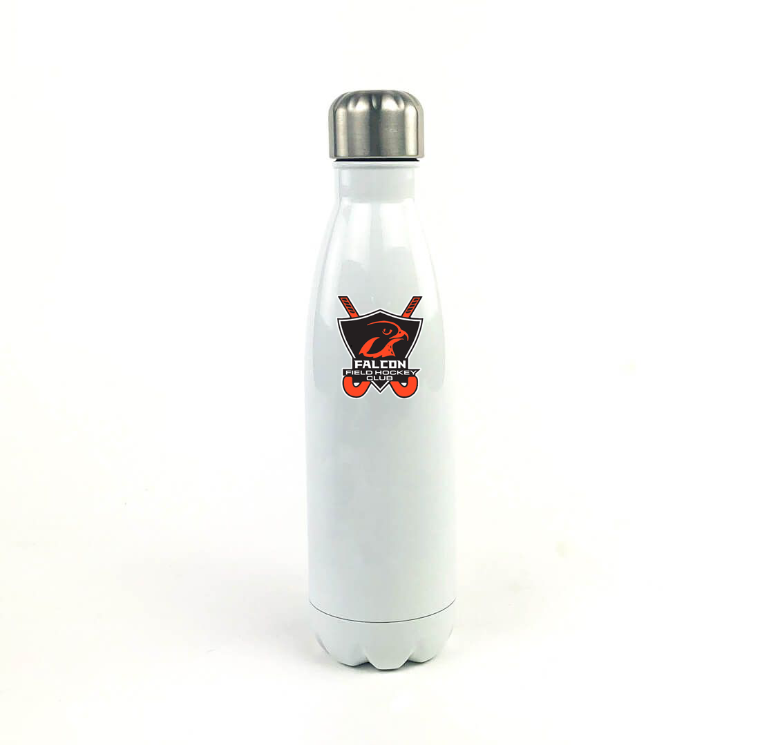 Falcons Field Hockey Club 17 Oz. White Stainless Steel Water Bottle
