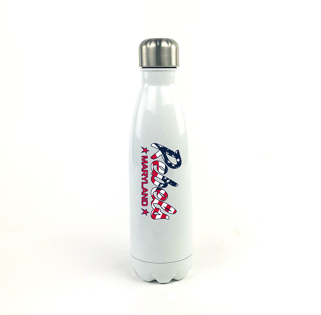 Rebels Maryland 17 Oz. White Stainless Steel Water Bottle