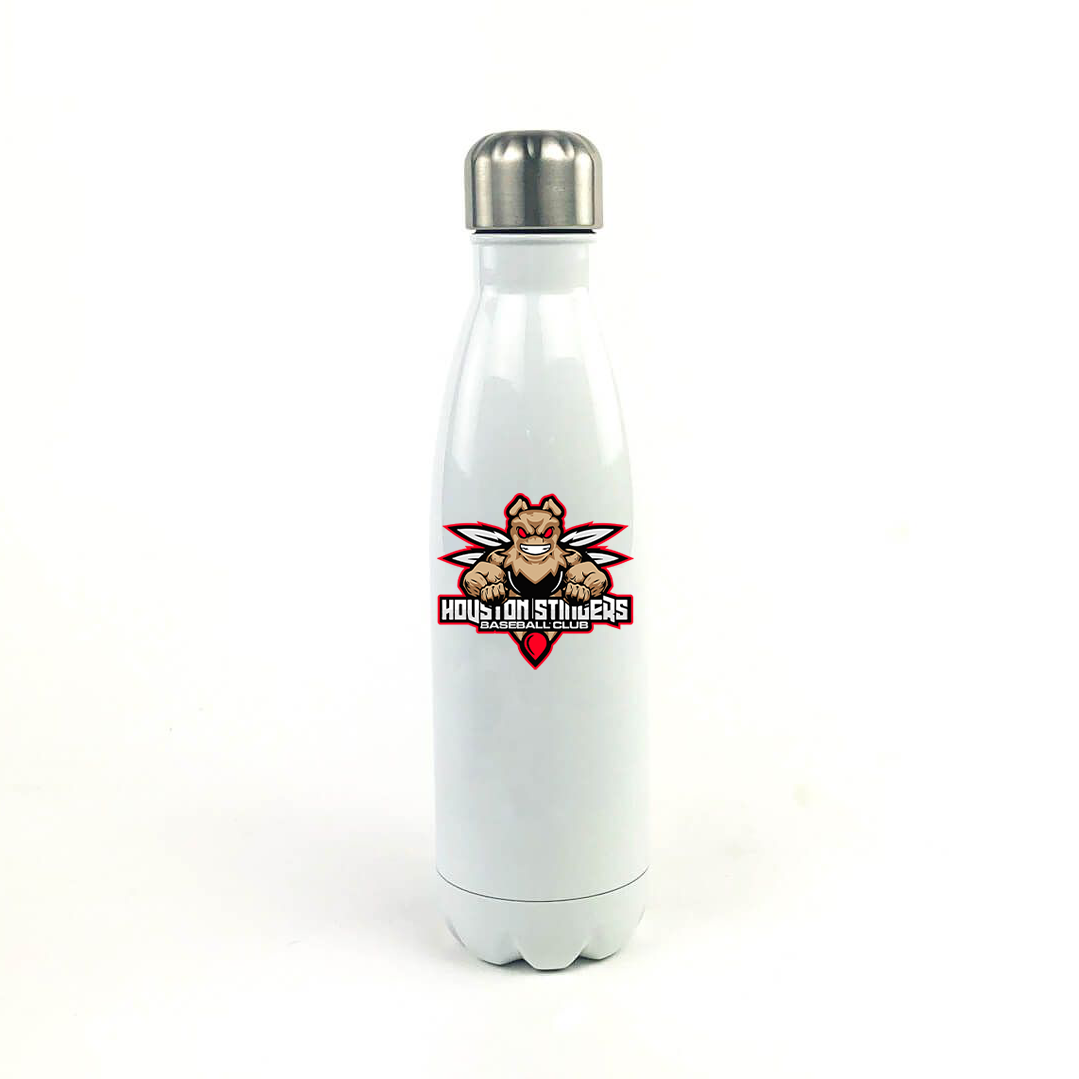 Houston Stingers Baseball Club 17 Oz. White Stainless Steel Water Bottle