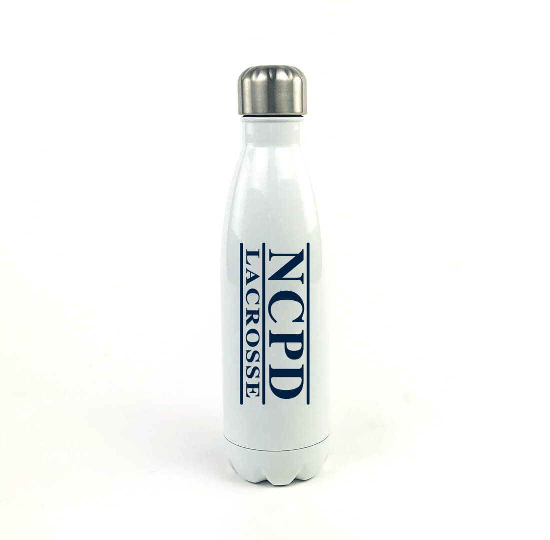 NCPD Lacrosse 17 Oz. White Stainless Steel Water Bottle